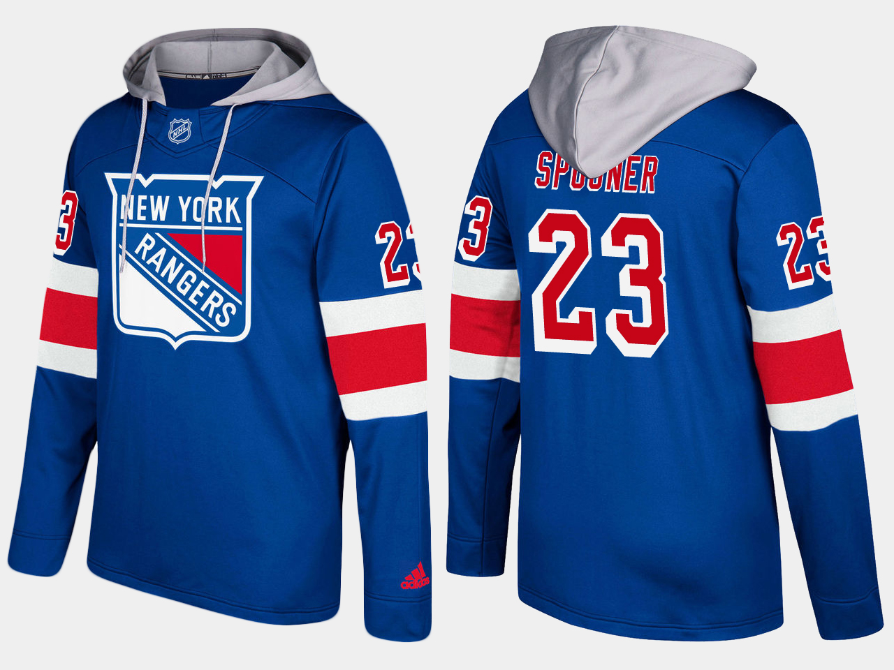 Men NHL New York rangers #23 ryan spooner blue hoodie->new york rangers->NHL Jersey